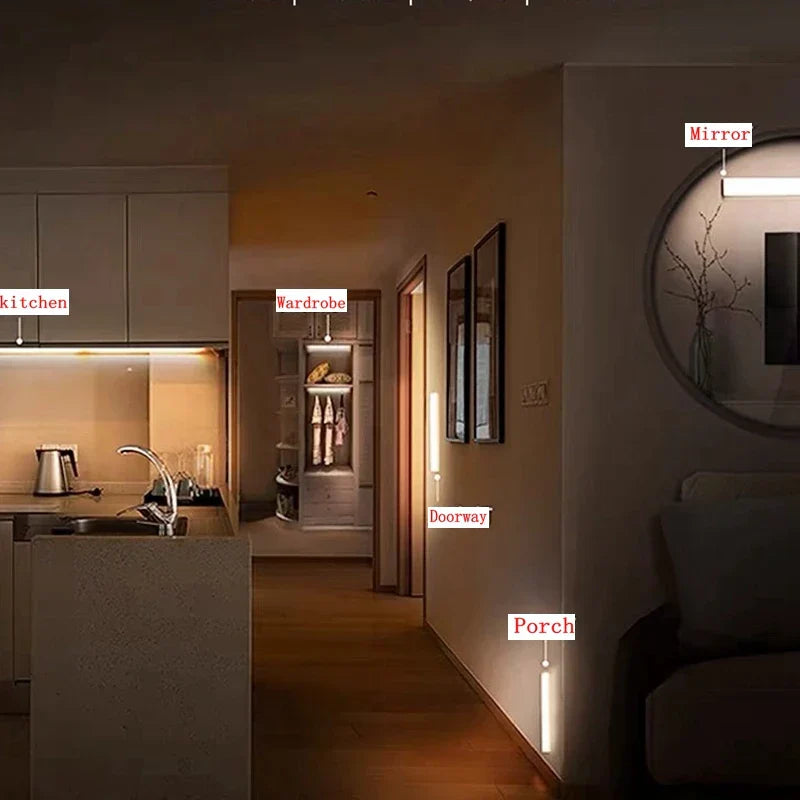 Motion sensor LED night light strip in warm white for under cabinet and wardrobe illumination — view 2