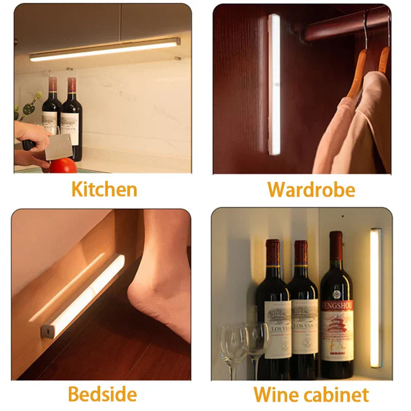 Motion sensor LED night light strip in warm white for under cabinet and wardrobe illumination — view 5