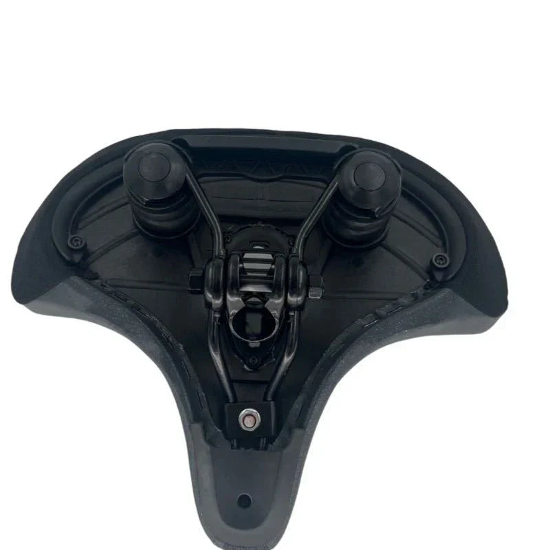 Black imitation leather mountain bike saddle with thickened ergonomic cushioning for comfortable rides — view 5