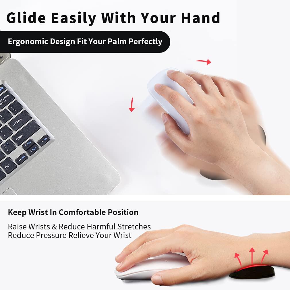 Ergonomic gliding silicone mouse wrist rest pad in black, providing comfortable desk and workstation support — view 5