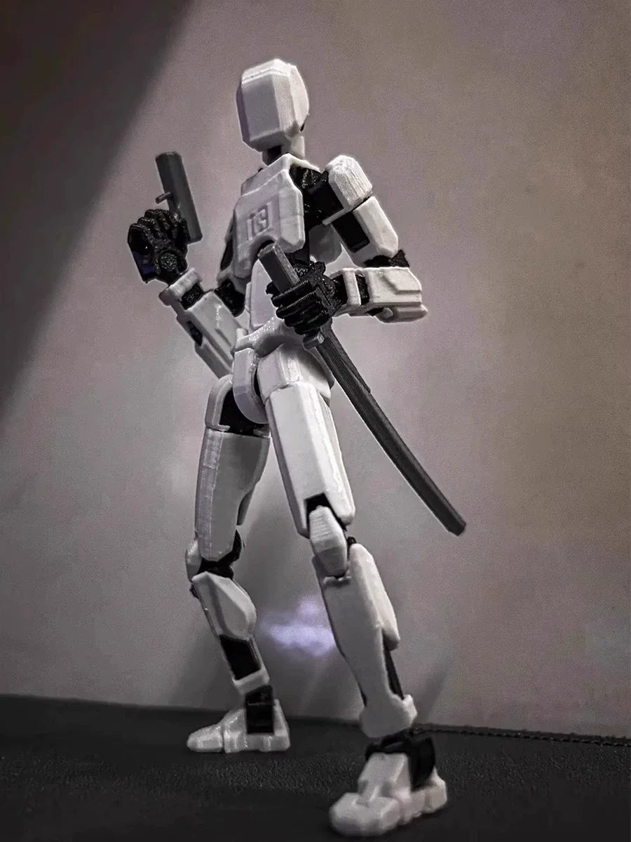 Lucky Carrot Man action figure building blocks, 3D printed movable doll with articulated limbs.