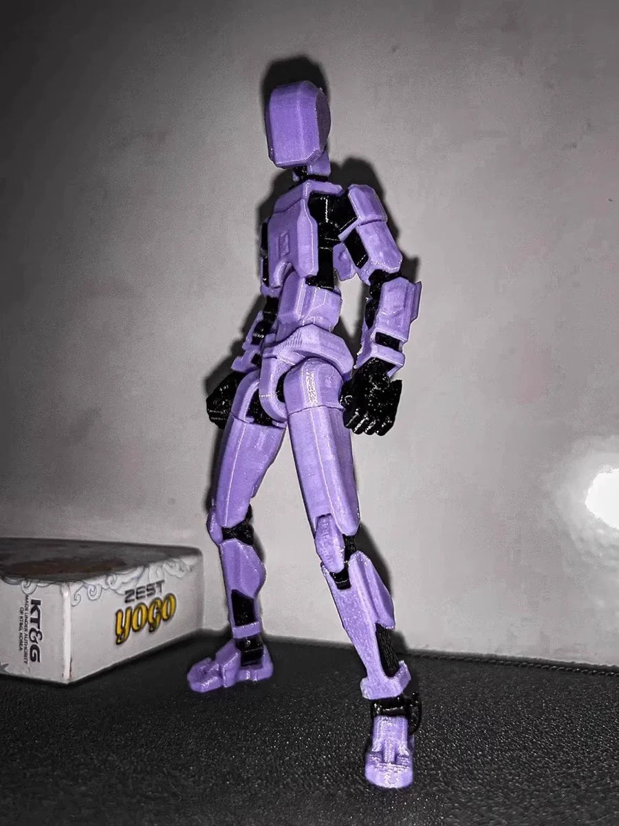 Lucky Carrot Man action figure building blocks, 3D printed movable doll with articulated limbs. — view 3