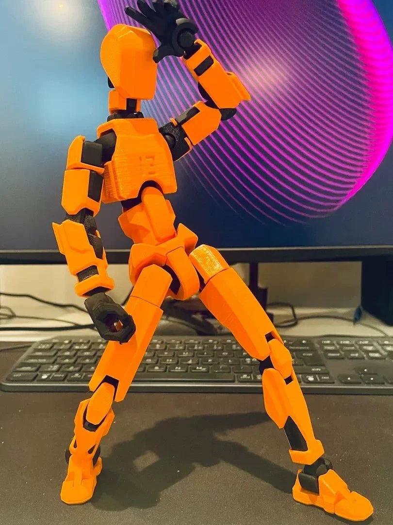 Lucky Carrot Man action figure building blocks, 3D printed movable doll with articulated limbs. — view 5
