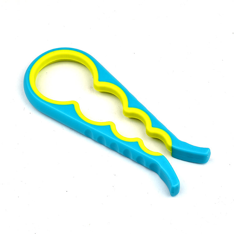 4-in-1 multi easy clip jar and bottle opener featuring a colorful anti-slip rubber grip. — view 2