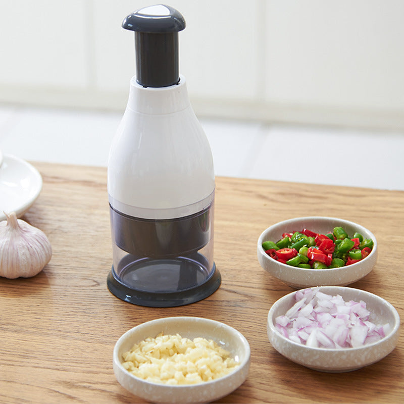 Modern multi-functional garlic masher and vegetable food chopper with stainless steel blades