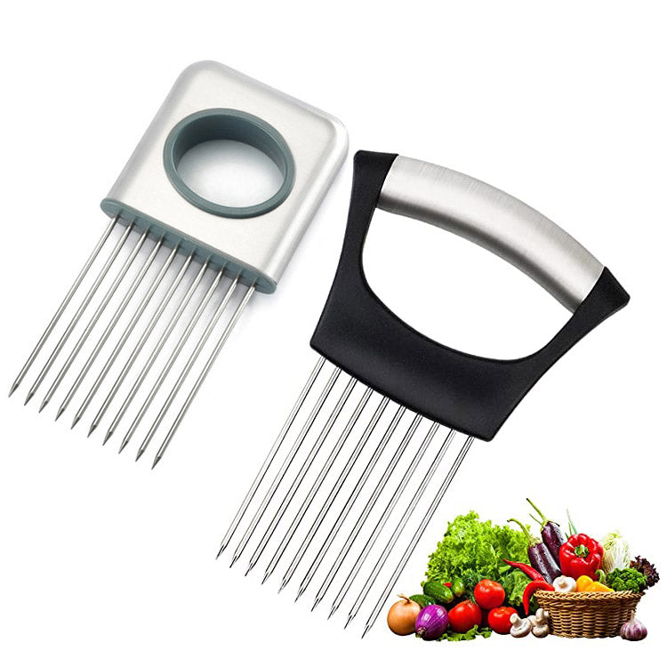 Multi kitchen helper and meat tenderizer with stainless steel prongs and ergonomic plastic handle