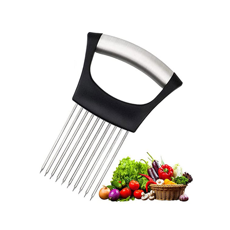 Multi kitchen helper and meat tenderizer with stainless steel prongs and ergonomic plastic handle — view 3
