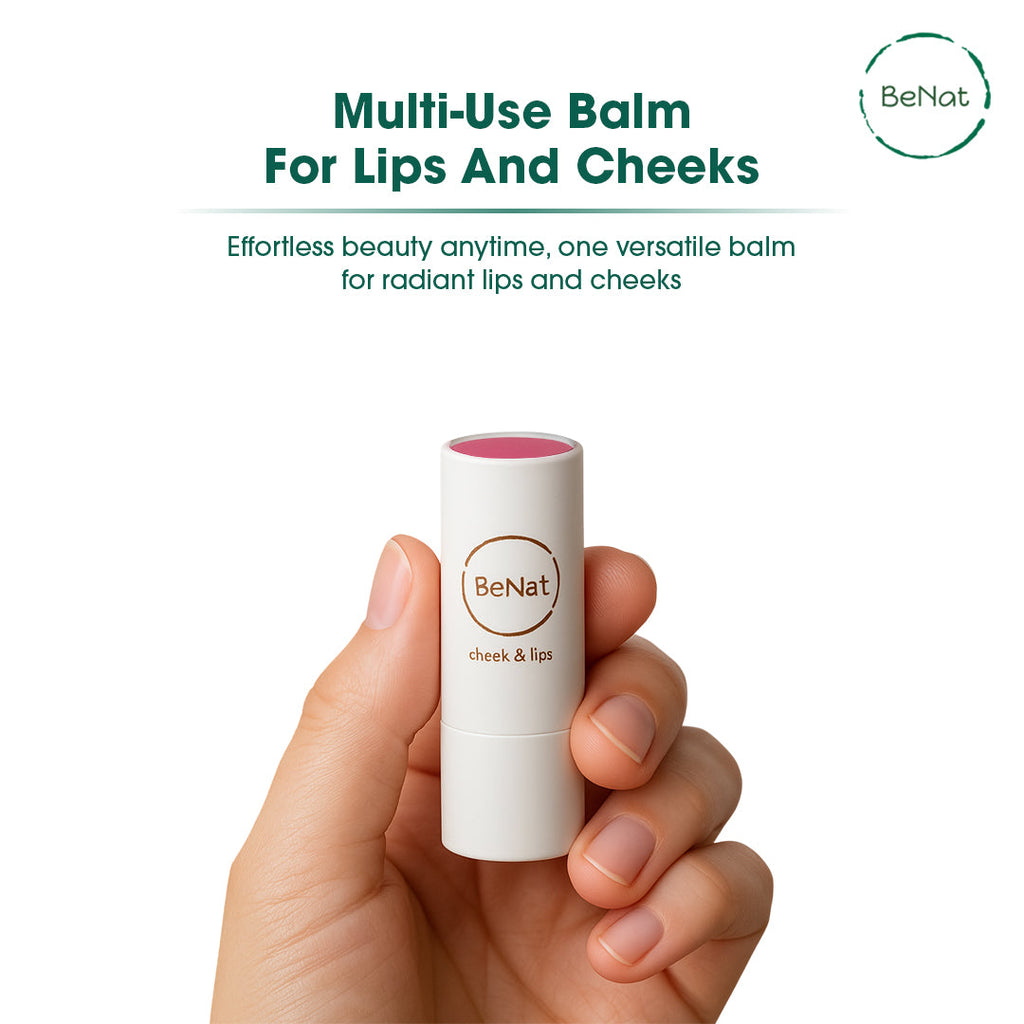 Natural lip and cheek bloom tinted balm applicator tube showcasing vibrant color for everyday makeup — view 2