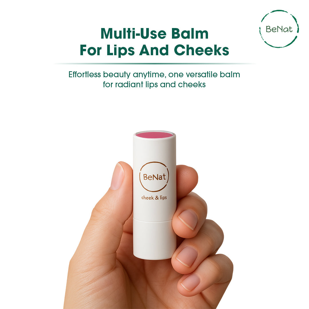 Natural lip and cheek bloom tinted balm applicator tube showcasing vibrant color for everyday makeup — view 2