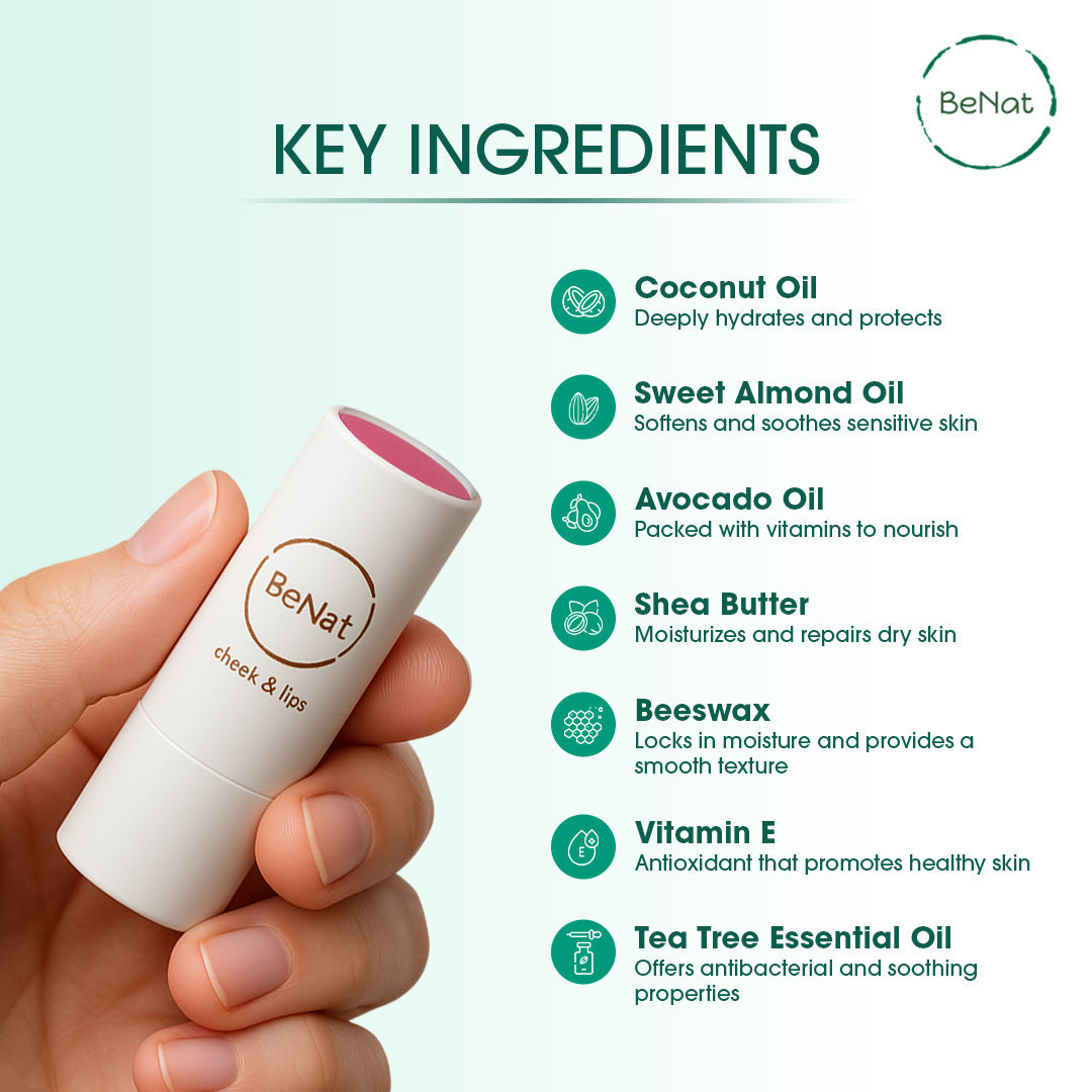 Natural lip and cheek bloom tinted balm applicator tube showcasing vibrant color for everyday makeup — view 5