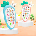 Baby electronic phone toy in bright colors featuring interactive musical buttons for early childhood development