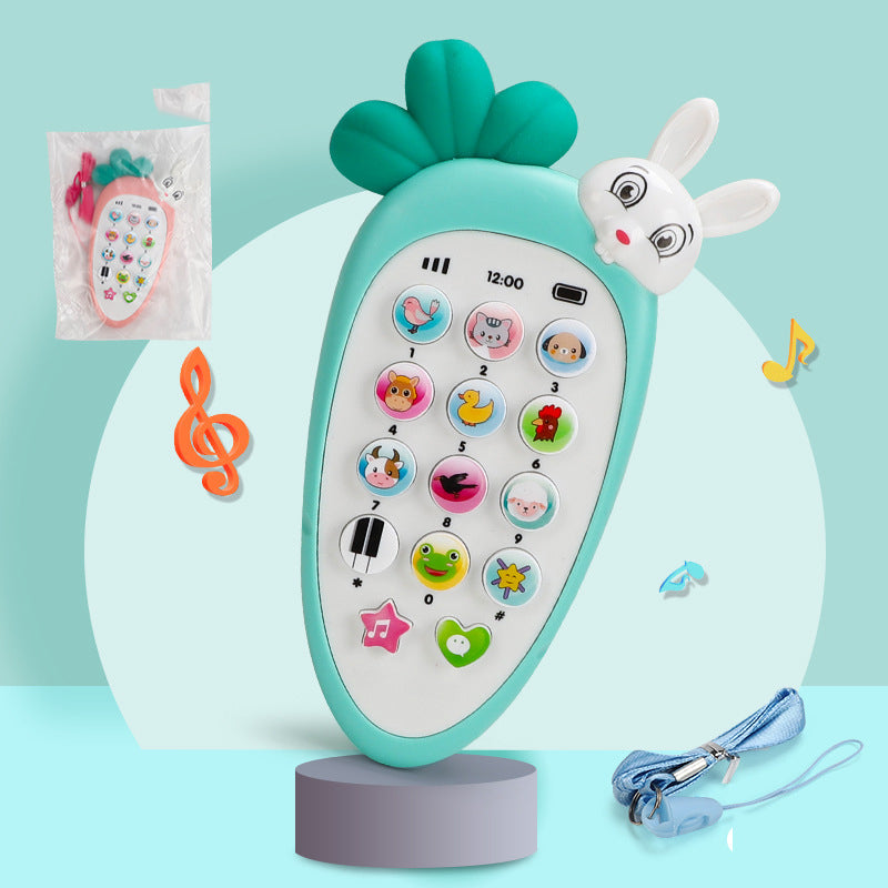 Baby electronic phone toy in bright colors featuring interactive musical buttons for early childhood development — view 2