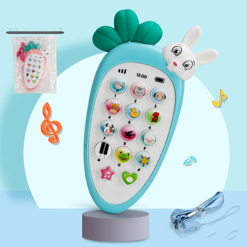 Baby electronic phone toy in bright colors featuring interactive musical buttons for early childhood development — view 3