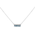 .925 Sterling Silver 1/10 Cttw Diamond and Blue Topaz Gemstone Necklace-0