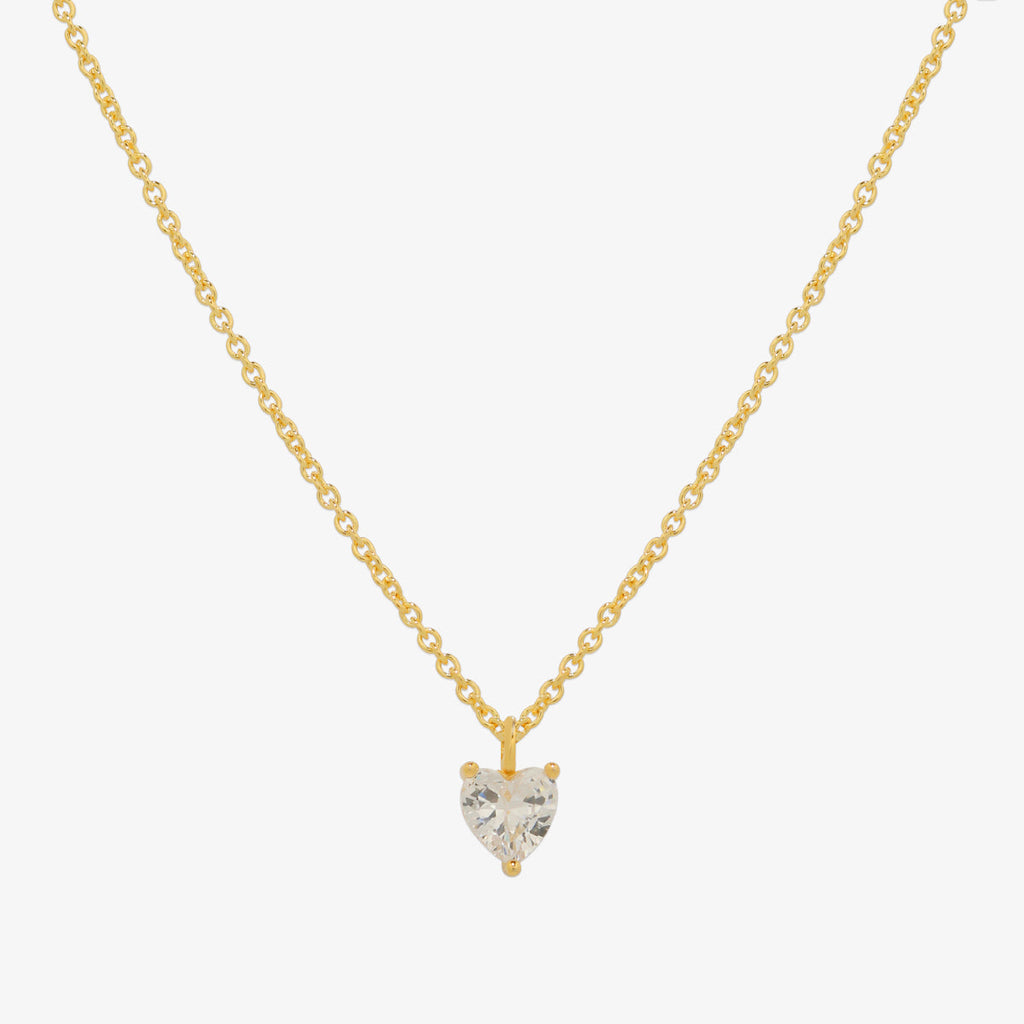 Plain heart cubic pendant necklace-0