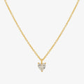 Plain heart cubic pendant necklace-0