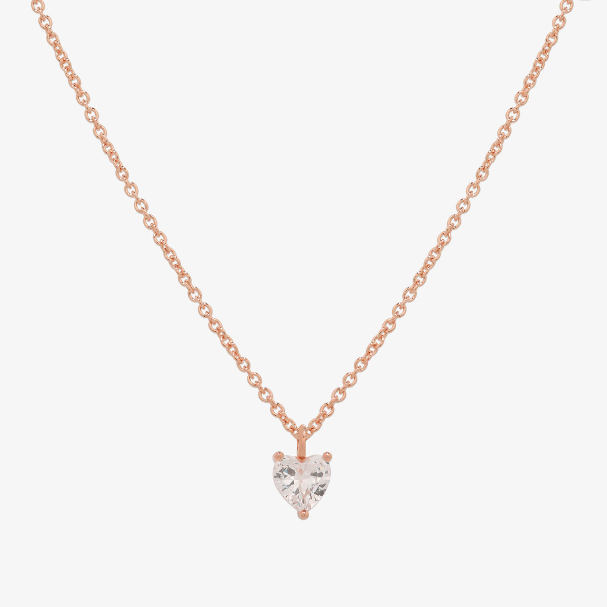 Plain heart cubic pendant necklace-3