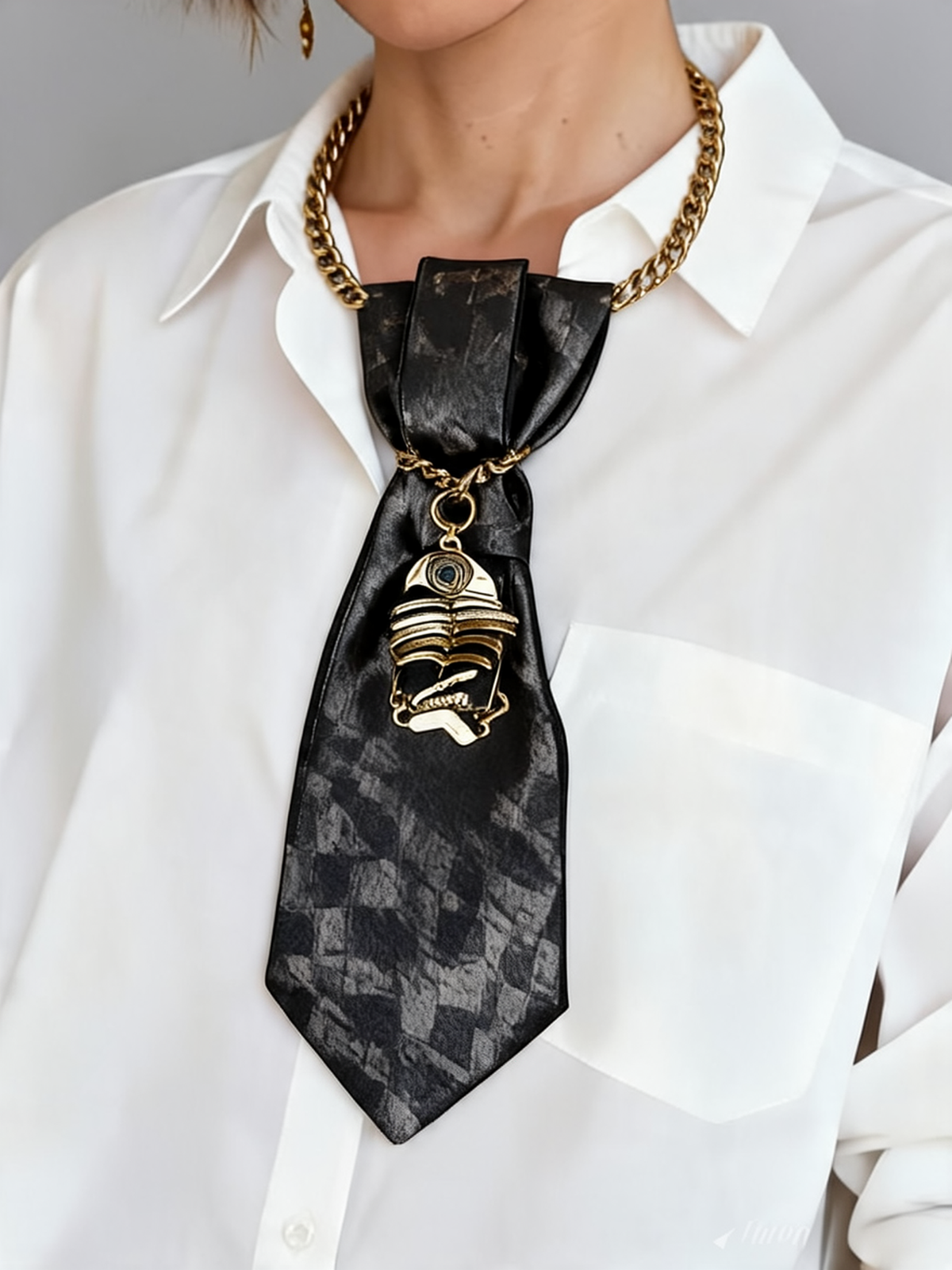 N.6 Cravatta Gioiello Mystic Fish Gold-0