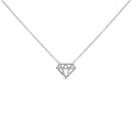 Sterling Silver 1/6 Cttw Diamond Shaped Diamond Pendant Necklace-0