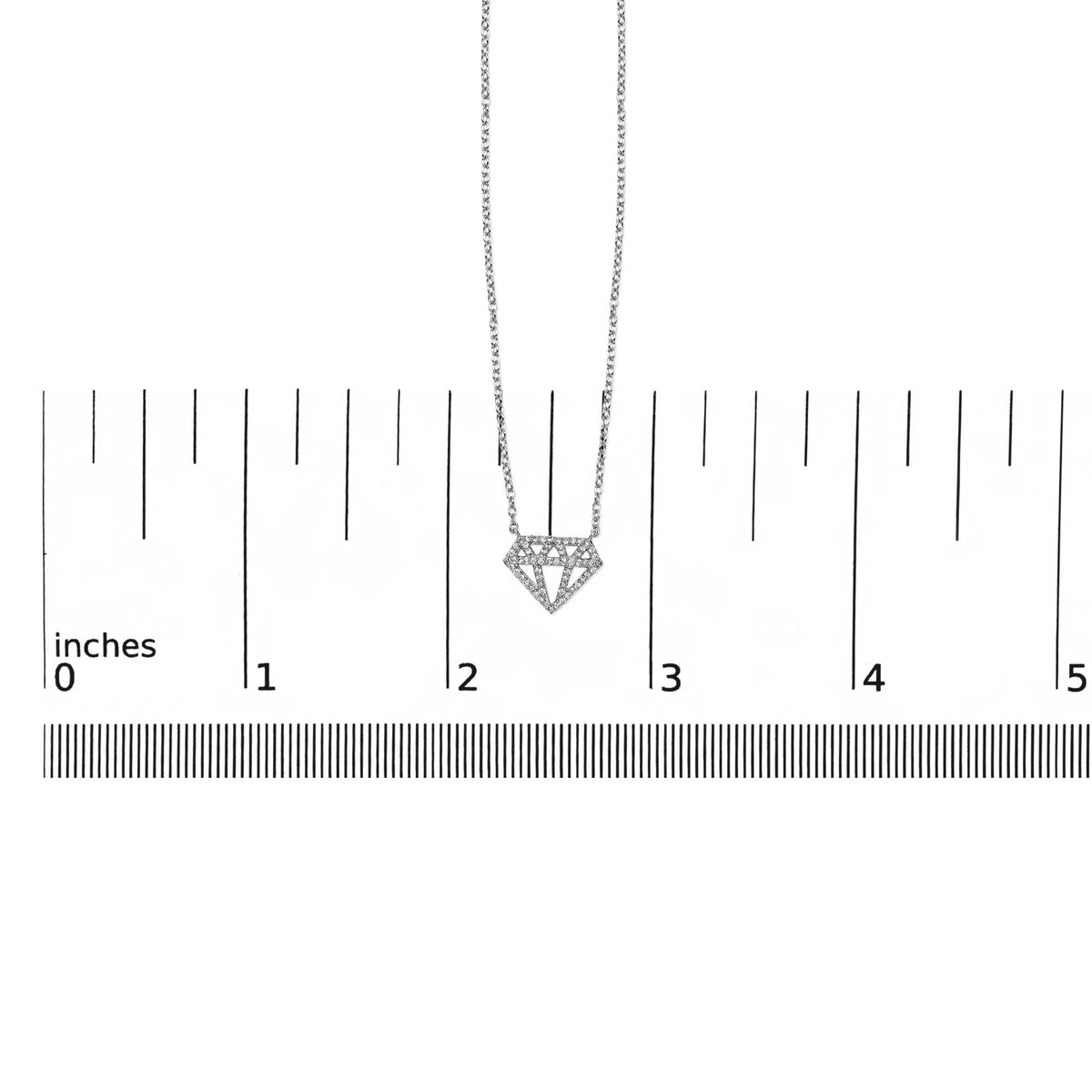 Sterling Silver 1/6 Cttw Diamond Shaped Diamond Pendant Necklace-4