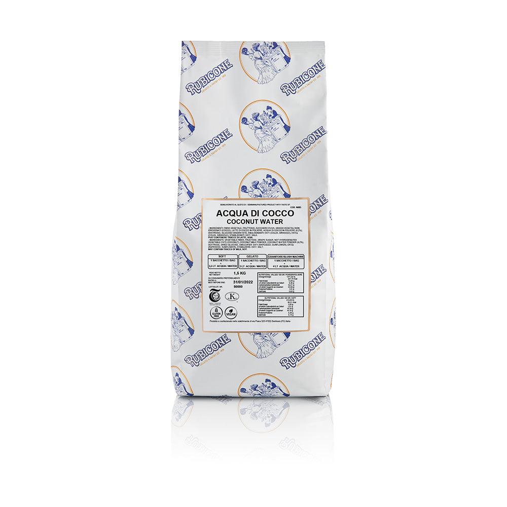 Coconut water soft serve mix in bulk bags for vegan and dairy-free gelato preparation
