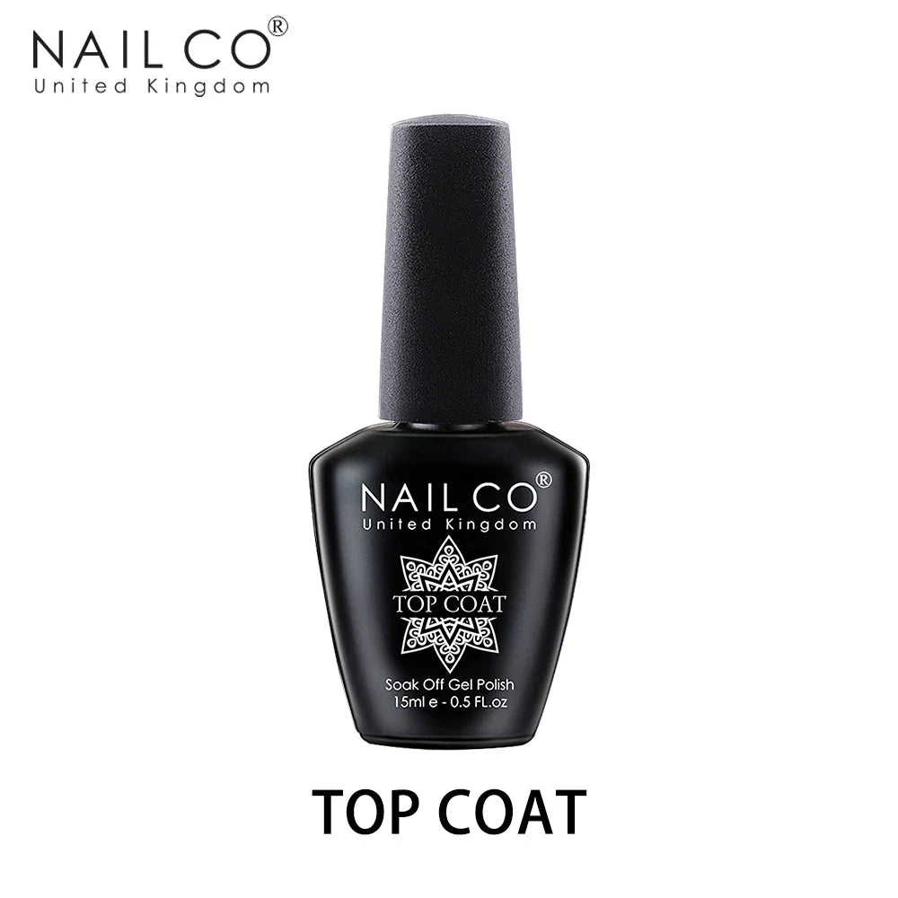 NAILCO 15ml UV gel top coat and base coat set bottles for glossy long-lasting manicures — view 2