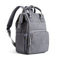 Quilted diaper bag backpack in waterproof oxford fabric with portable changing pad and stroller straps