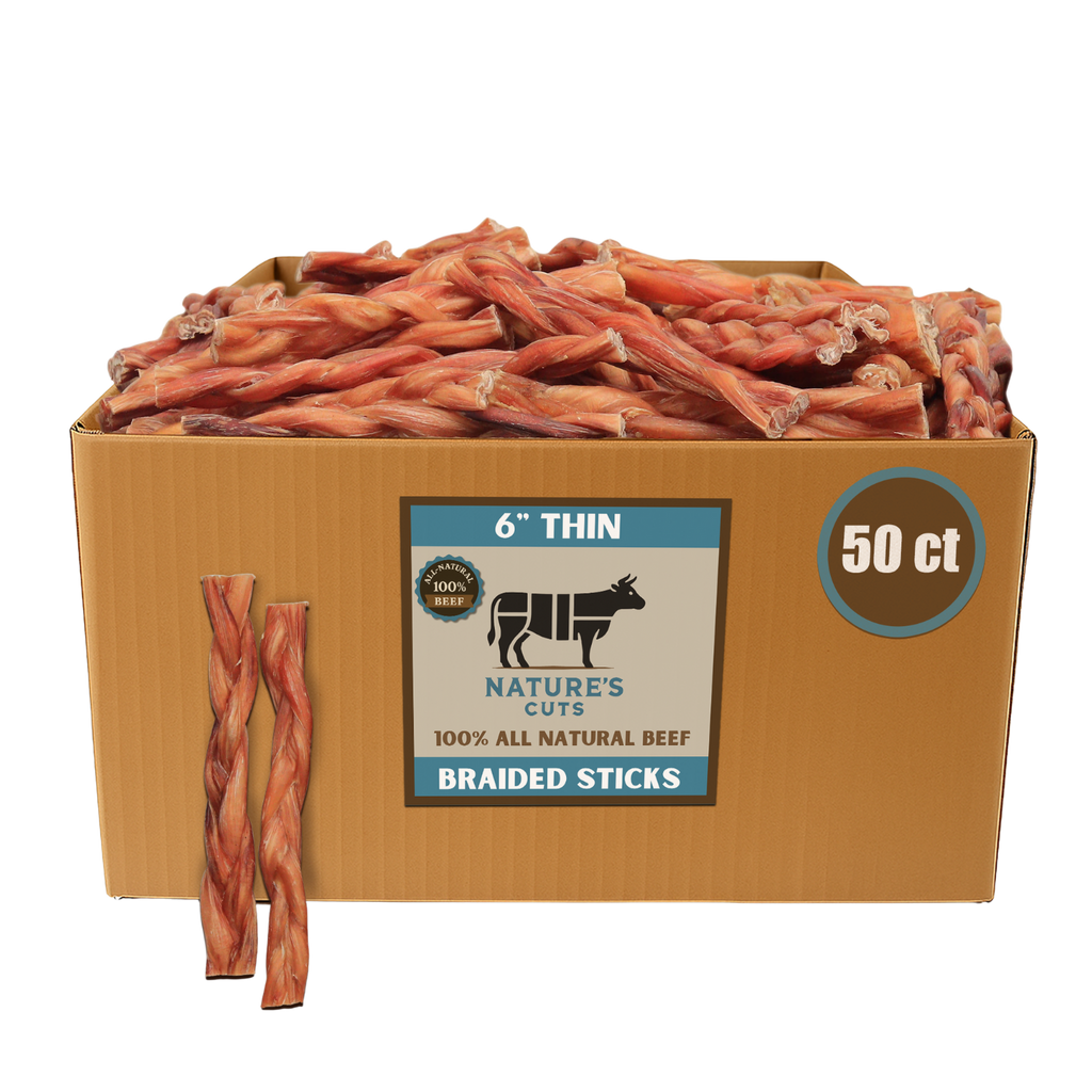 6" Thin Braided Bulk Bully Sticks-0