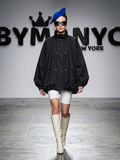 Women's Black Oversized Parka Jacket with High Collar and Adjustable Drawstrings Prêt-à-Porter BYMANYC ® New York - New Collection-0