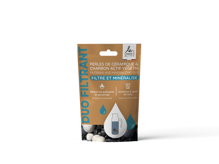 Duo filtrant : céramiques filtrantes + charbon végétal actif - filtre à eau naturel