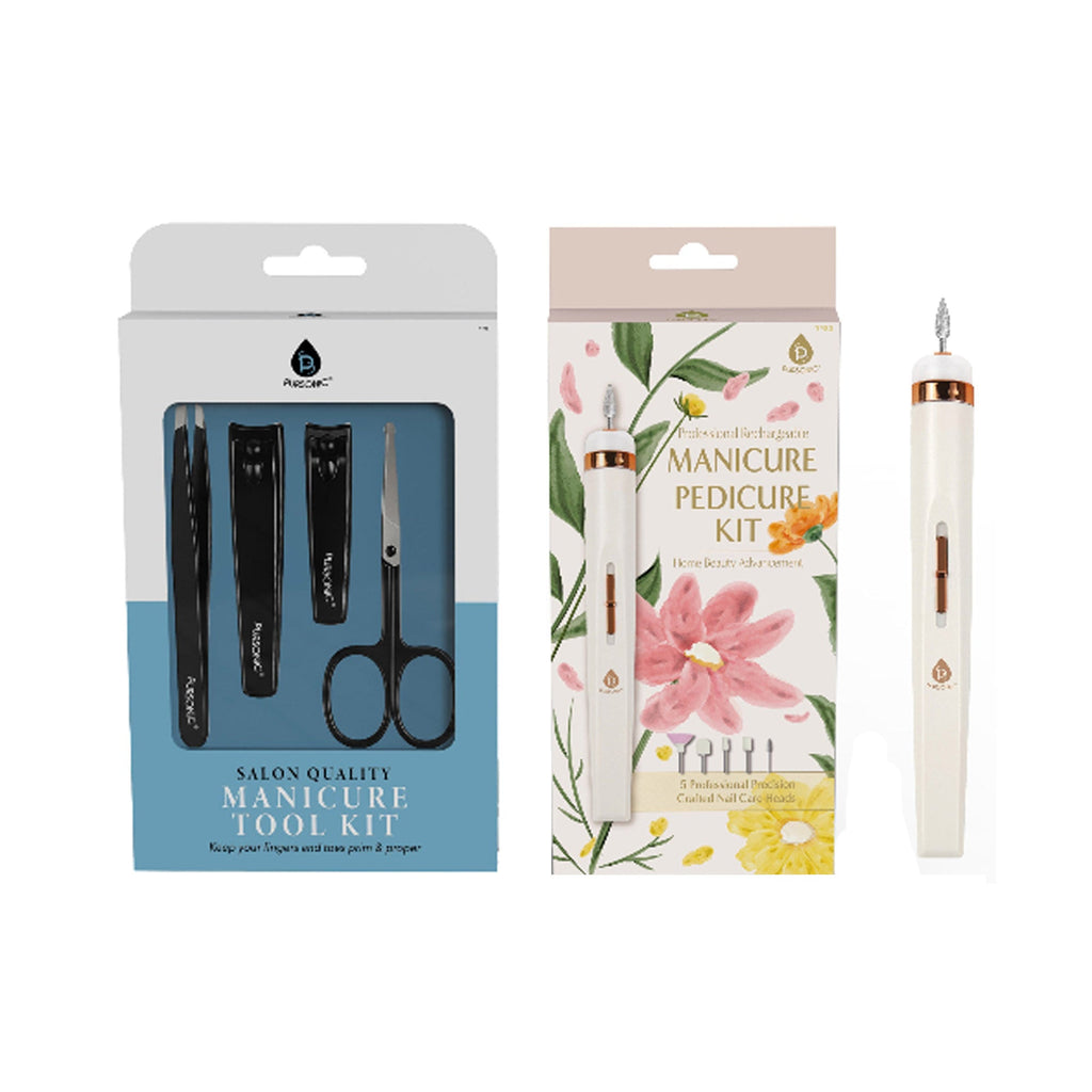 Professional rechargeable electric nail drill and four-piece stainless steel precision trimming manicure set