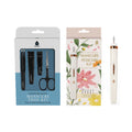 Professional rechargeable electric nail drill and four-piece stainless steel precision trimming manicure set