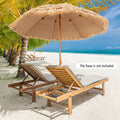 8-foot thatched Hawaiian tiki beach umbrella with durable rustproof pole providing outdoor patio shade