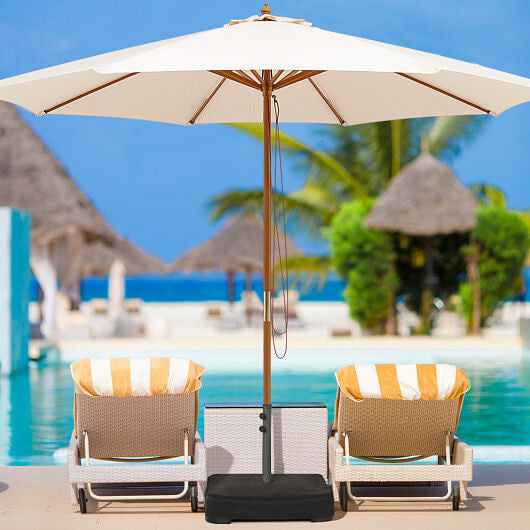 Fillable umbrella base with powder-coated metal frame, oxford sandbags, and black dust-proof cover — view 2