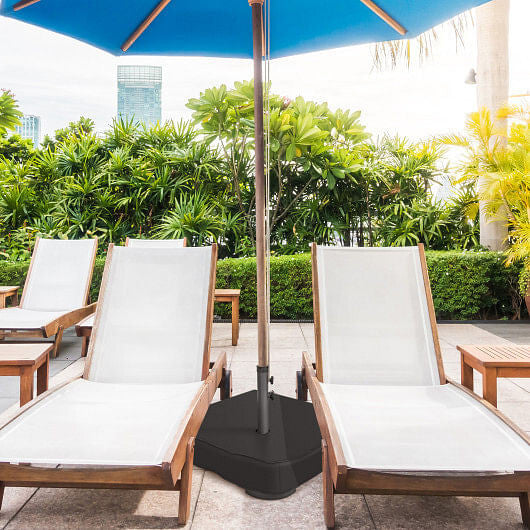 Fillable umbrella base with powder-coated metal frame, oxford sandbags, and black dust-proof cover — view 4