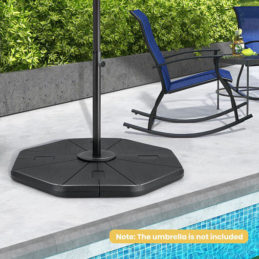 4-piece fillable umbrella base stand in black HDPE material for patio and poolside cantilever umbrellas — view 2