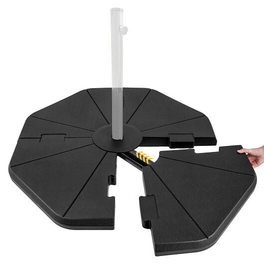 4-piece fillable umbrella base stand in black HDPE material for patio and poolside cantilever umbrellas — view 3