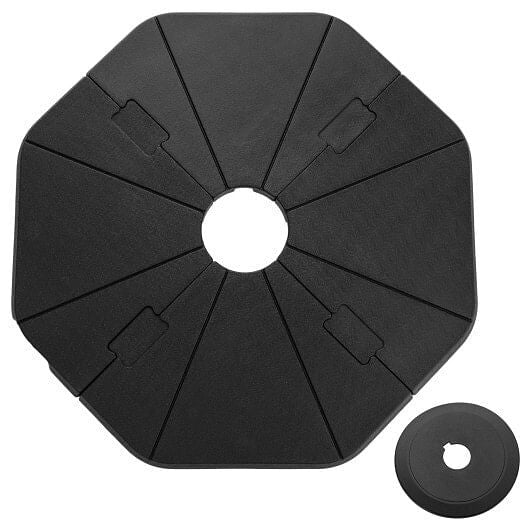 4-piece fillable umbrella base stand in black HDPE material for patio and poolside cantilever umbrellas — view 5