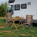 Heavy duty portable folding camping chair with metal frame, cup holder, and anti-slip feet