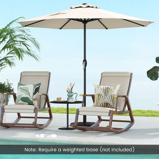 Beige outdoor market umbrella with heavy-duty metal frame and open sun-proof polyester canopy. — view 2