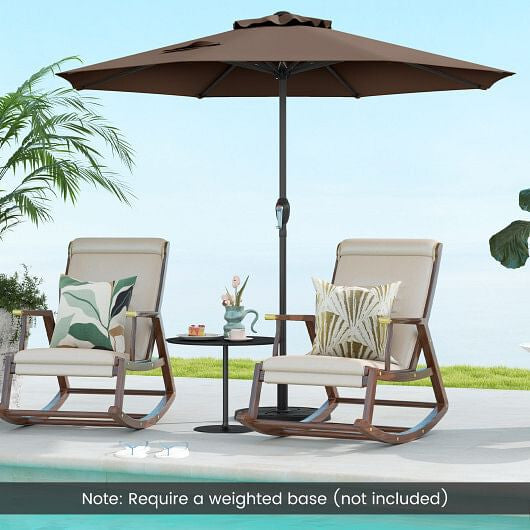 Beige outdoor market umbrella with heavy-duty metal frame and open sun-proof polyester canopy. — view 7