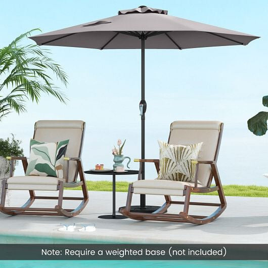 Beige outdoor market umbrella with heavy-duty metal frame and open sun-proof polyester canopy. — view 12