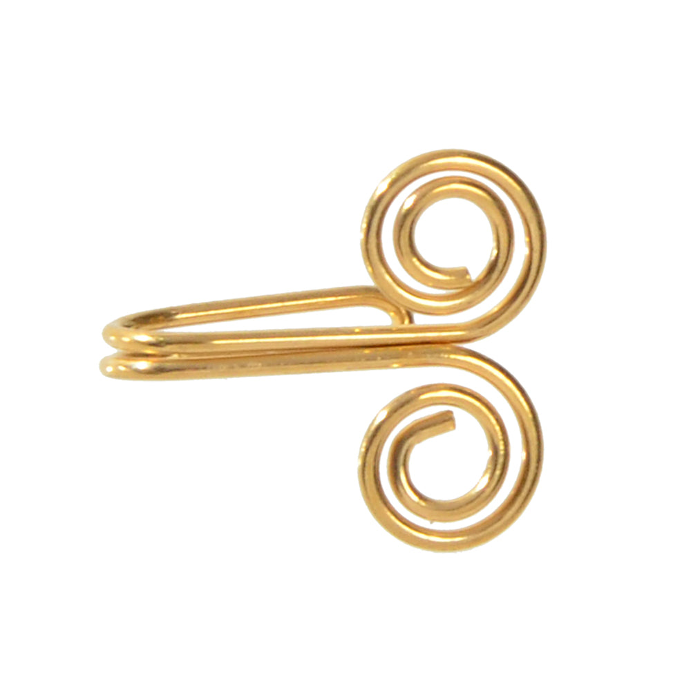 Faux hoop nose ring jewellery in a circular clip on design for a painless faux piercing — view 4