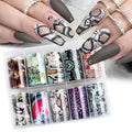 Premium snake skin pattern nail art stickers in elegant packaging for effortless at home manicures