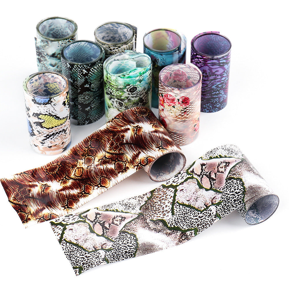 Premium snake skin pattern nail art stickers in elegant packaging for effortless at home manicures — view 3