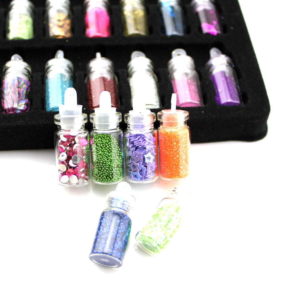 48 piece sparkling nail jewelry set with multi-colored shimmering sequins for DIY manicure art — view 3