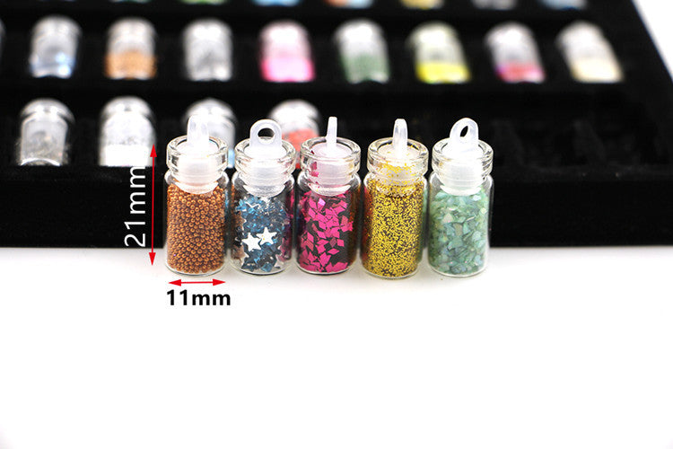 48 piece sparkling nail jewelry set with multi-colored shimmering sequins for DIY manicure art — view 4