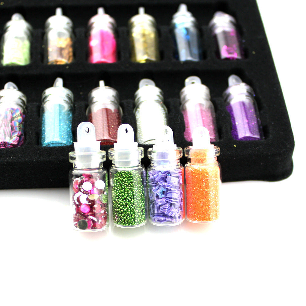 48 piece sparkling nail jewelry set with multi-colored shimmering sequins for DIY manicure art — view 5