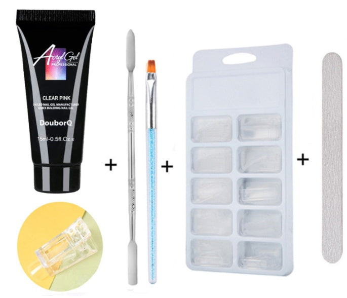 Premium nail extension art kit with versatile resin polish, precision brushes, and decorative nail stickers. — view 5