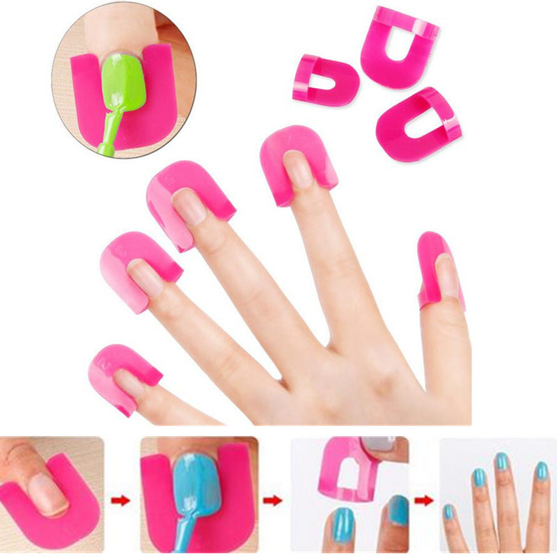 Nail polish overflow clip set featuring 26 pieces of protective manicure finger guards for nail art — view 4